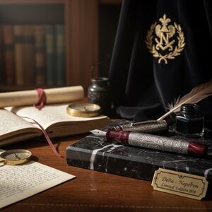 🇮🇹Delta Sterling Silver Napoleon Fountain Pen , Only 808 worldwide, New